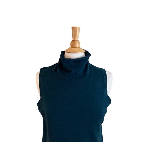 Chico's Zenergy Cotton Blend Turtleneck Tank/Tunic in Teal Blue/Green, Size M - Picture 2 of 11